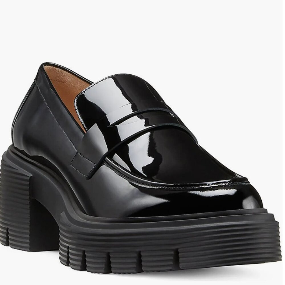STUART WEITZMAN Soho loafers black Patent Leather Size: 9 with 60 mm heel